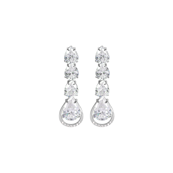 Jacques Lemans SE-O210A Damen Ohrringe Ohrstecker Sterlingsilber mit White Topaz